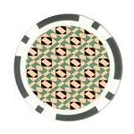 Brown green rectangles pattern Poker Chip Card Guard Back