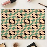 Brown green rectangles pattern Cosmetic Bag (XXL) Front