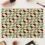 Brown green rectangles pattern Cosmetic Bag (XXL) Back