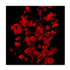 Dark Red Flower Face Towel by dflcprints