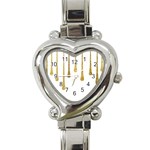 Gold Glitter Paint Heart Italian Charm Watch  Front