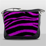 Pink Zebra Messenger Bag Front