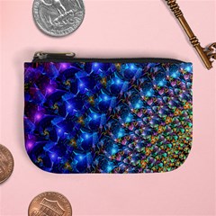 Blue Sunrise Fractal Mini Coin Purse