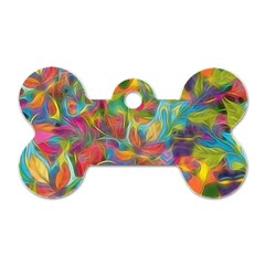 Colorful Autumn Dog Tag Bone (one Sided) by KirstenStar