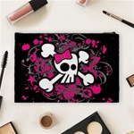 Girly Skull And Crossbones Cosmetic Bag (Large) Back