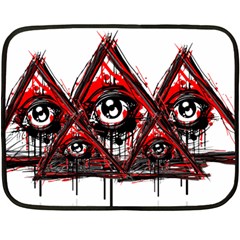 Red White Pyramids Mini Fleece Blanket (two Sided)