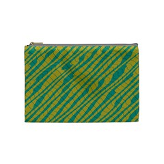 Blue Yellow Waves Cosmetic Bag (medium)