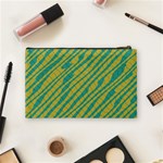 Blue yellow waves Cosmetic Bag (Medium) Back