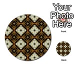 Faux Animal Print Pattern Multi-purpose Cards (Round)  Back 35