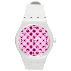 Cute Pretty Elegant Pattern Round Plastic Sport Watch (m)