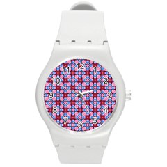 Cute Pretty Elegant Pattern Round Plastic Sport Watch (m)