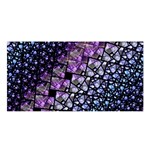 Dusk Blue and Purple Fractal Satin Shawl Front