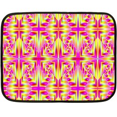 Pink And Yellow Rave Pattern Fleece Blanket (mini)