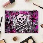 Pink Skull Splatter Cosmetic Bag (Large)  Back