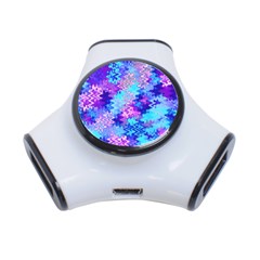 Blue And Purple Marble Waves 3-port Usb Hub