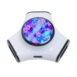 Blue and Purple Marble Waves 3-Port USB Hub Front