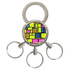 Squares And Rectangles 3-ring Key Chain