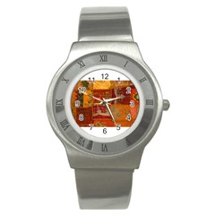 India Print Realism Fabric Art Stainless Steel Watches by TheWowFactor