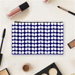 Blue And White Leaf Pattern Cosmetic Bag (Medium)  Front