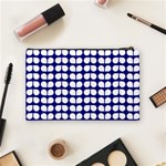 Blue And White Leaf Pattern Cosmetic Bag (Medium)  Back