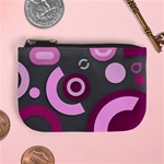 Grey Plum Abstract Pattern  Mini Coin Purses Front