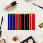 Hot Stripes Red Blue Cosmetic Bag (XS) Back