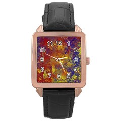 Abstract In Gold, Blue, And Red Rose Gold Watches by digitaldivadesigns