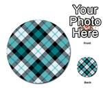 Smart Plaid Teal Multi-purpose Cards (Round)  Back 42