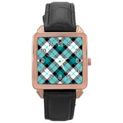 Smart Plaid Teal Rose Gold Watches by ImpressiveMoments