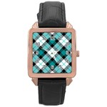 Smart Plaid Teal Rose Gold Watches Front