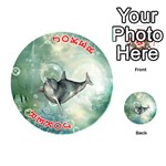 Funny Dswimming Dolphin Playing Cards 54 (Round)  Front - Joker2