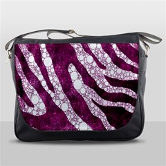 Purple Zebra Print Bling Pattern  Messenger Bags