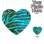 Turquoise Blue Zebra Abstract  Playing Cards 54 (Heart)  Front - SpadeQ