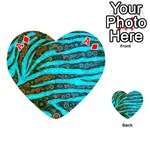 Turquoise Blue Zebra Abstract  Playing Cards 54 (Heart)  Front - DiamondA