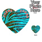 Turquoise Blue Zebra Abstract  Playing Cards 54 (Heart)  Front - Joker2