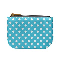 Sky Blue Polka Dots Mini Coin Purses