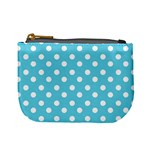 Sky Blue Polka Dots Mini Coin Purses Front