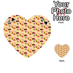 Colorful Ladybug Bess And Flowers Pattern Playing Cards 54 (heart) 