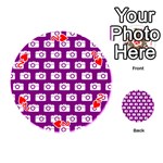 Modern Chic Vector Camera Illustration Pattern Playing Cards 54 (Round)  Front - Heart2