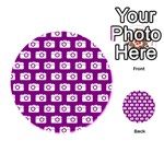 Modern Chic Vector Camera Illustration Pattern Playing Cards 54 (Round)  Back