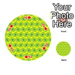 Gerbera Daisy Vector Tile Pattern Playing Cards 54 (Round)  Front - Diamond2