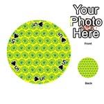 Gerbera Daisy Vector Tile Pattern Playing Cards 54 (Round)  Front - Spade5