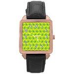Gerbera Daisy Vector Tile Pattern Rose Gold Watches Front