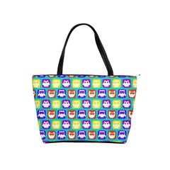 Colorful Whimsical Owl Pattern Shoulder Handbags by GardenOfOphir