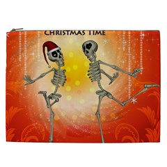 Dancing For Christmas, Funny Skeletons Cosmetic Bag (xxl)  by FantasyWorld7