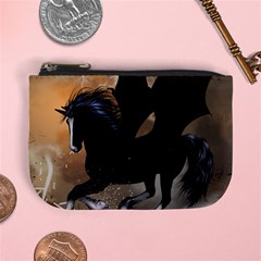 Awesome Dark Unicorn With Clouds Mini Coin Purses