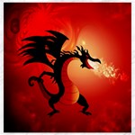 Funny, Cute Dragon With Fire Canvas 12  x 12   11.4 x11.56  Canvas - 1