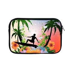 Tropical Design With Surfboarder Apple Ipad Mini Zipper Cases by FantasyWorld7