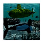 Submarine With Orca Tile Coasters Front