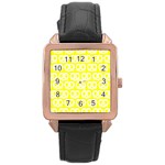 Yellow Pretzel Illustrations Pattern Rose Gold Watches Front